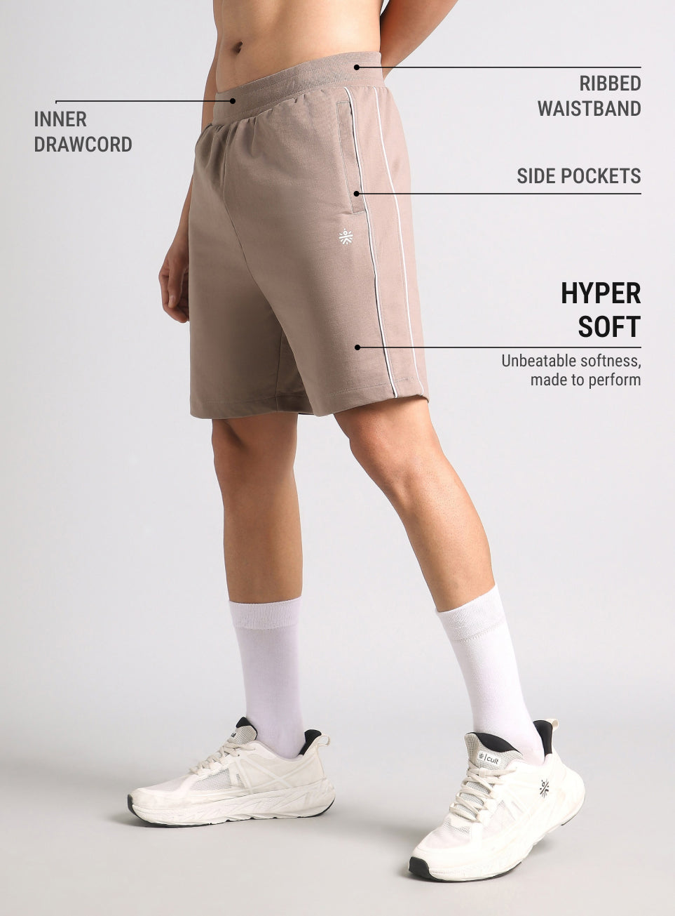 Men's Khaki Edge Line Training Shorts