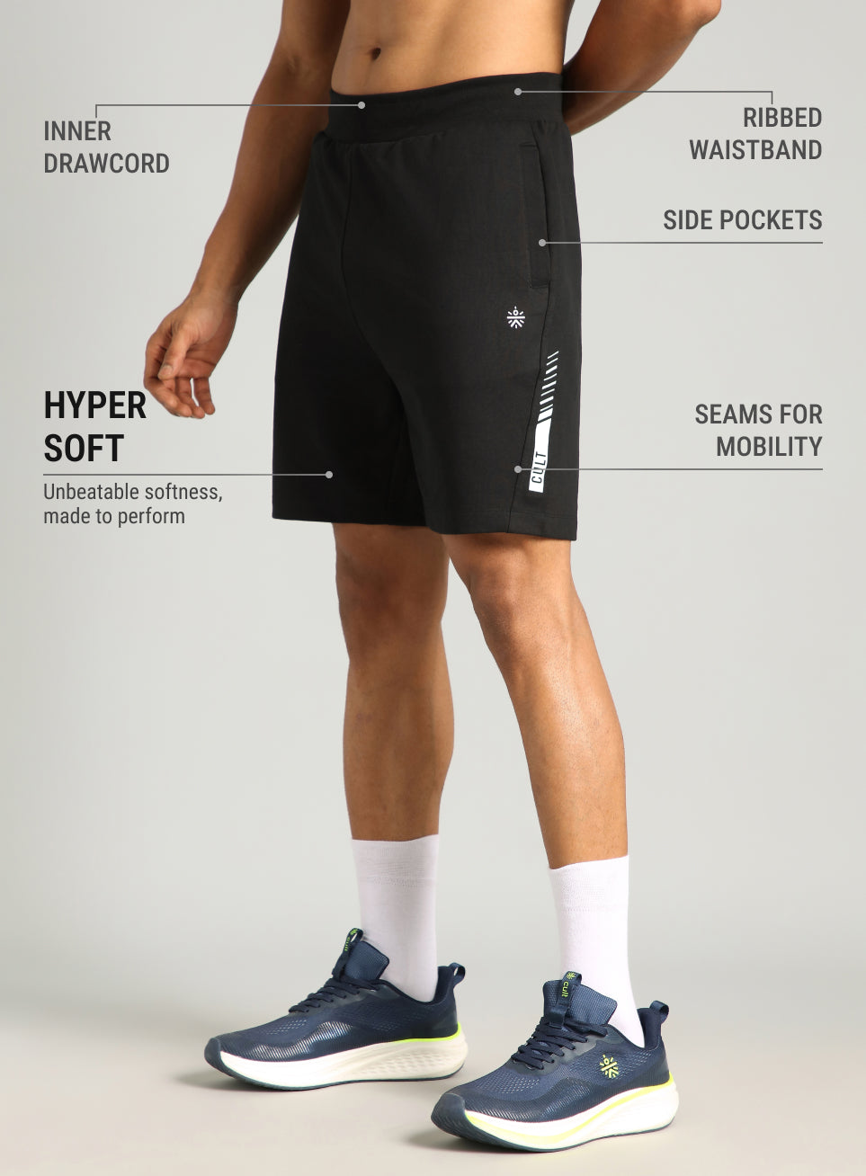 Men's Black Cult Power-Up Training Shorts