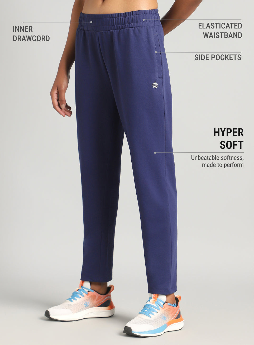 Women's Blue Move Easy Training Trackpants