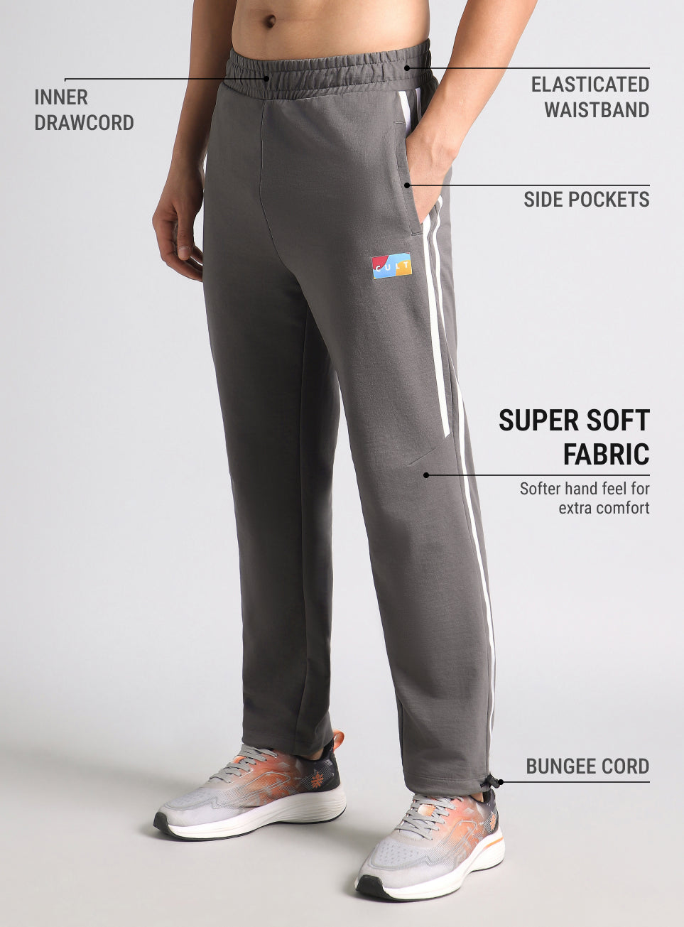Men's Dark Grey Cult Sporty Move Trackpants
