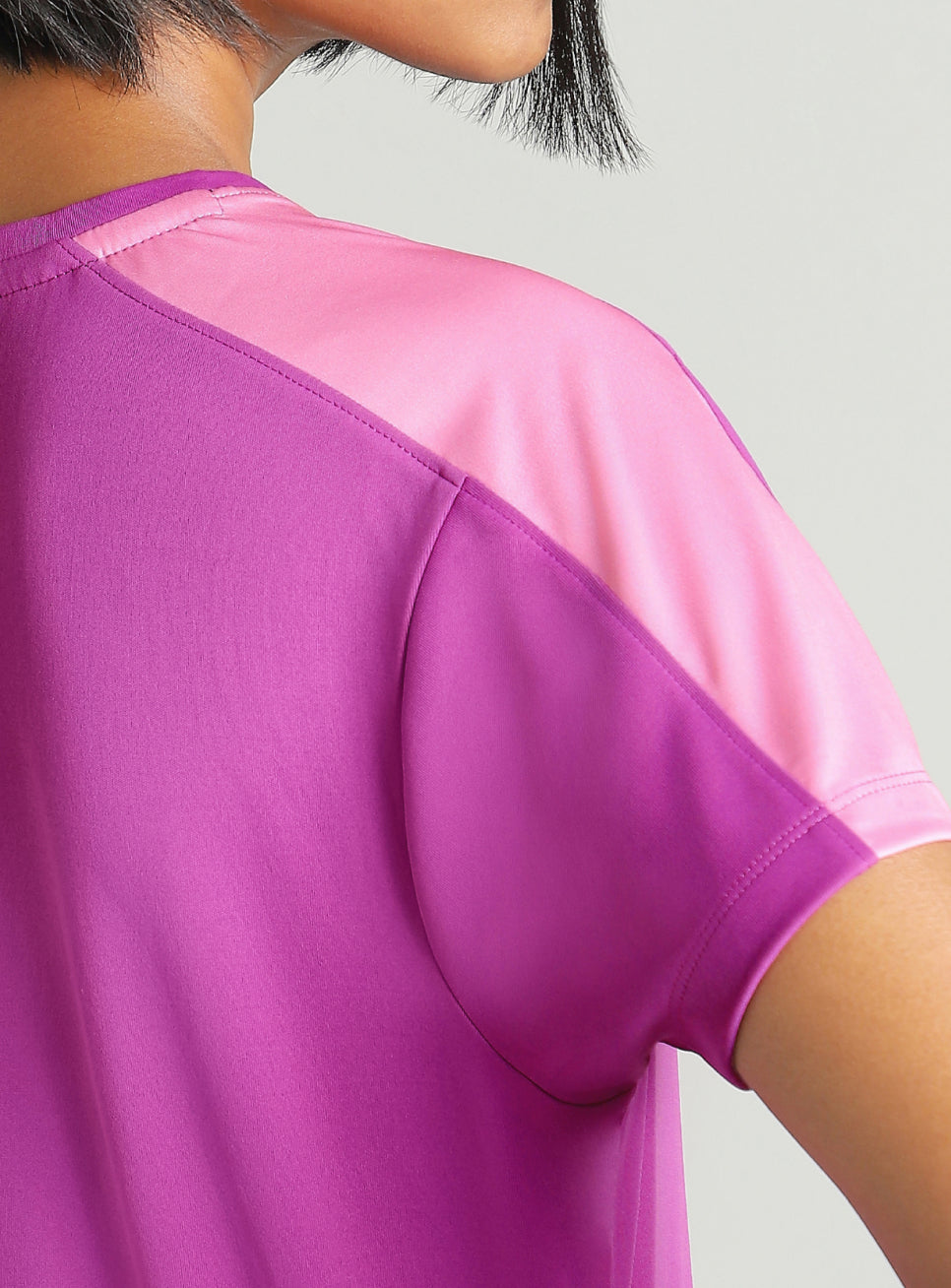 Women's Pink Shoulder Pop Active T-shirt