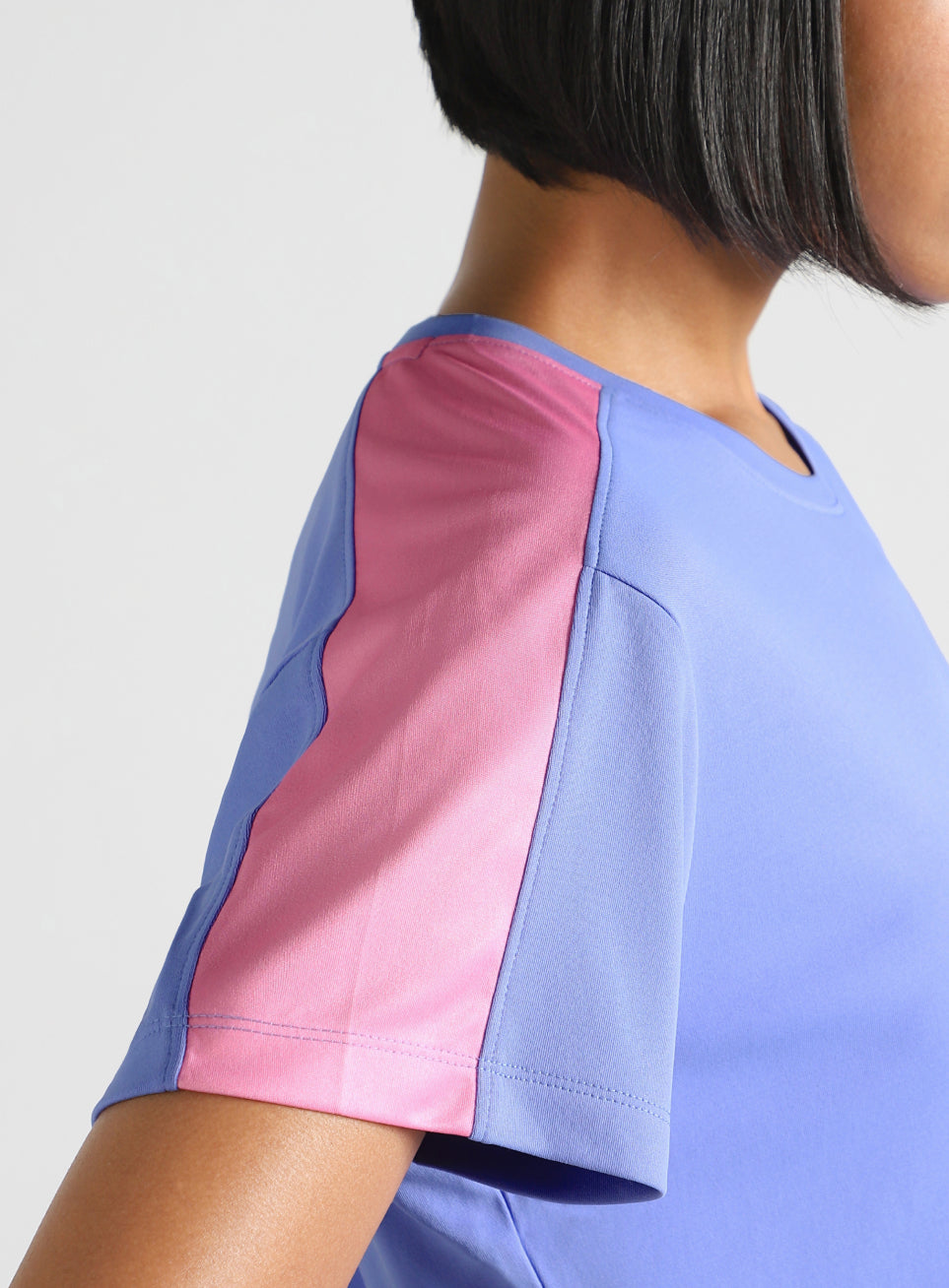 Women's Blue Shoulder Pop Active T-Shirt