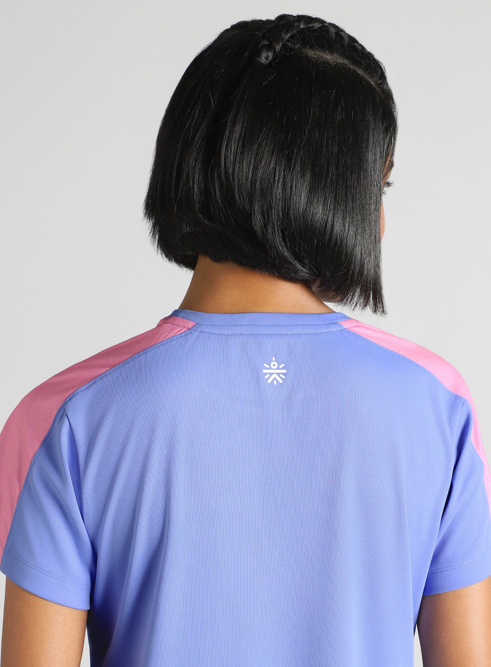 Women's Blue Shoulder Pop Active T-Shirt