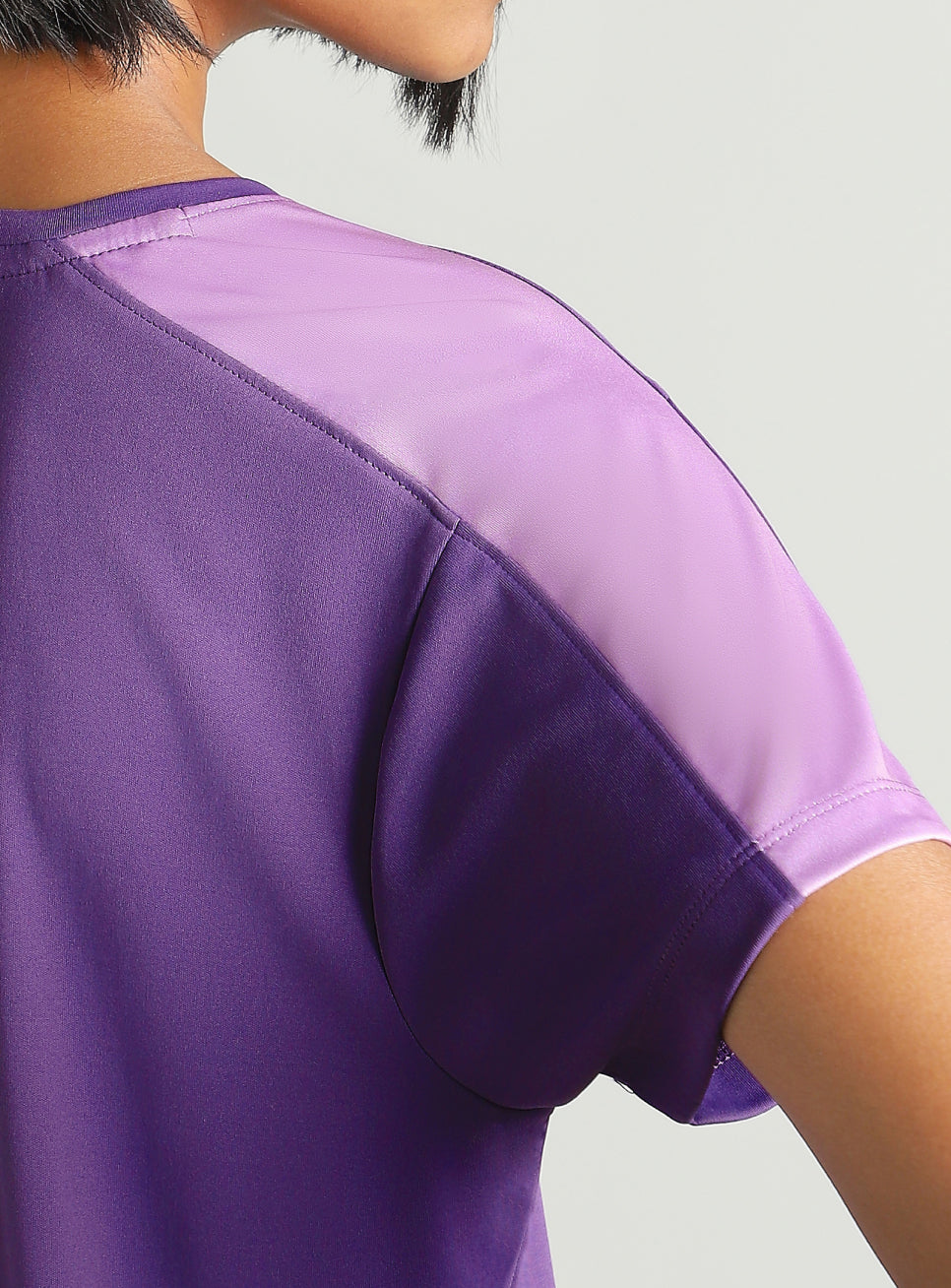 Women's Purple Shoulder Pop Active T-shirt