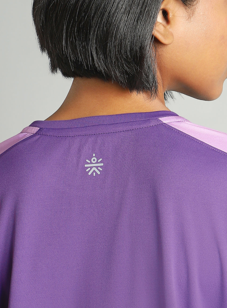 Women's Purple Shoulder Pop Active T-shirt