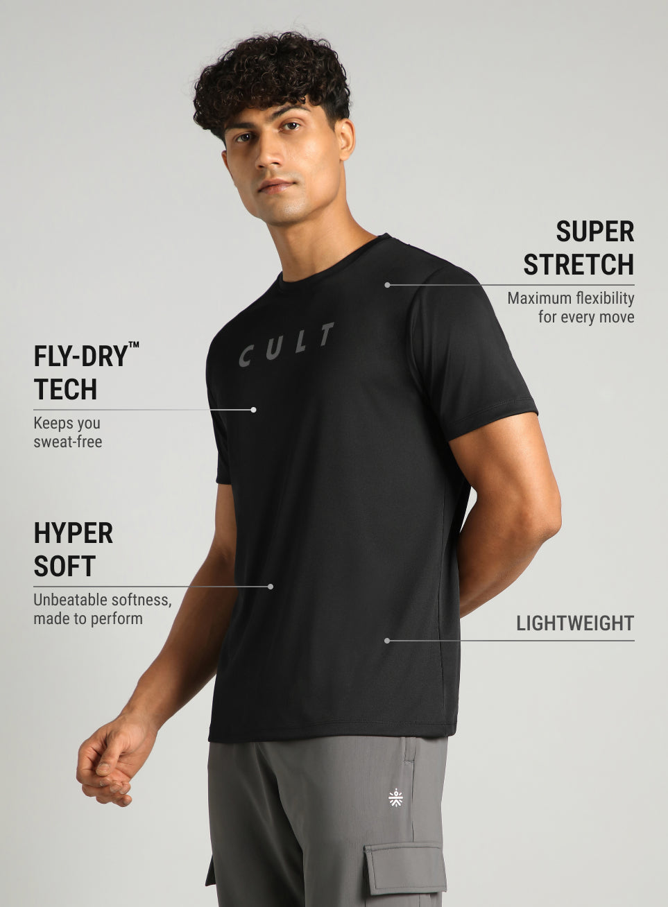 Men's Black All Day Training T-shirt