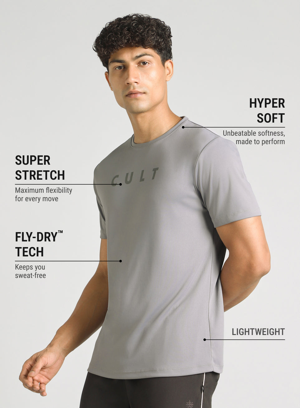 Men's Grey All Day Training T-shirt
