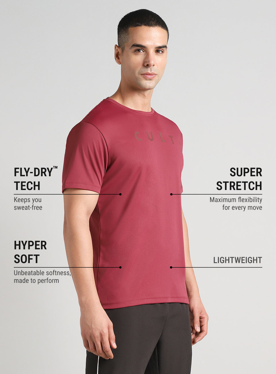 Men's Maroon All Day Training T-shirt