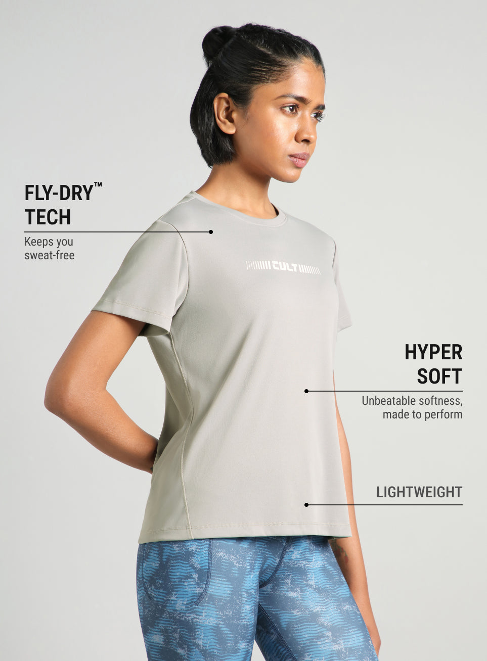 Women's Grey Everyday Performance T-shirt