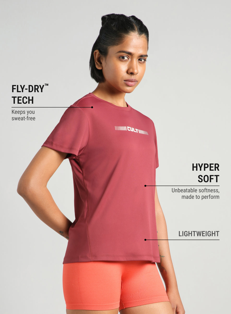 Women's Maroon Everyday Performance T-shirt