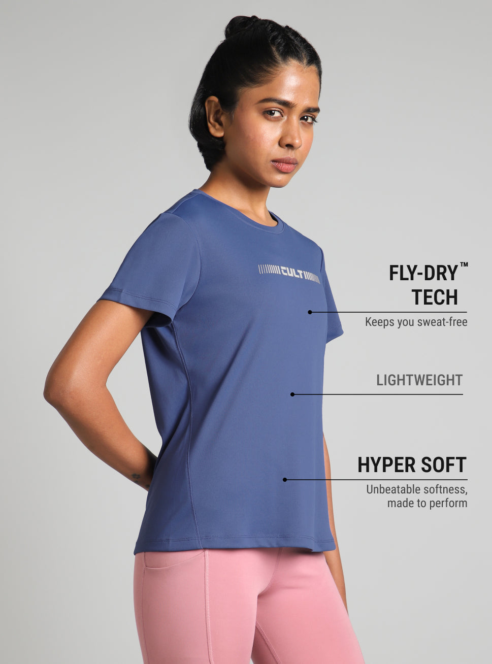 Women's Blue Everyday Performance T-shirt