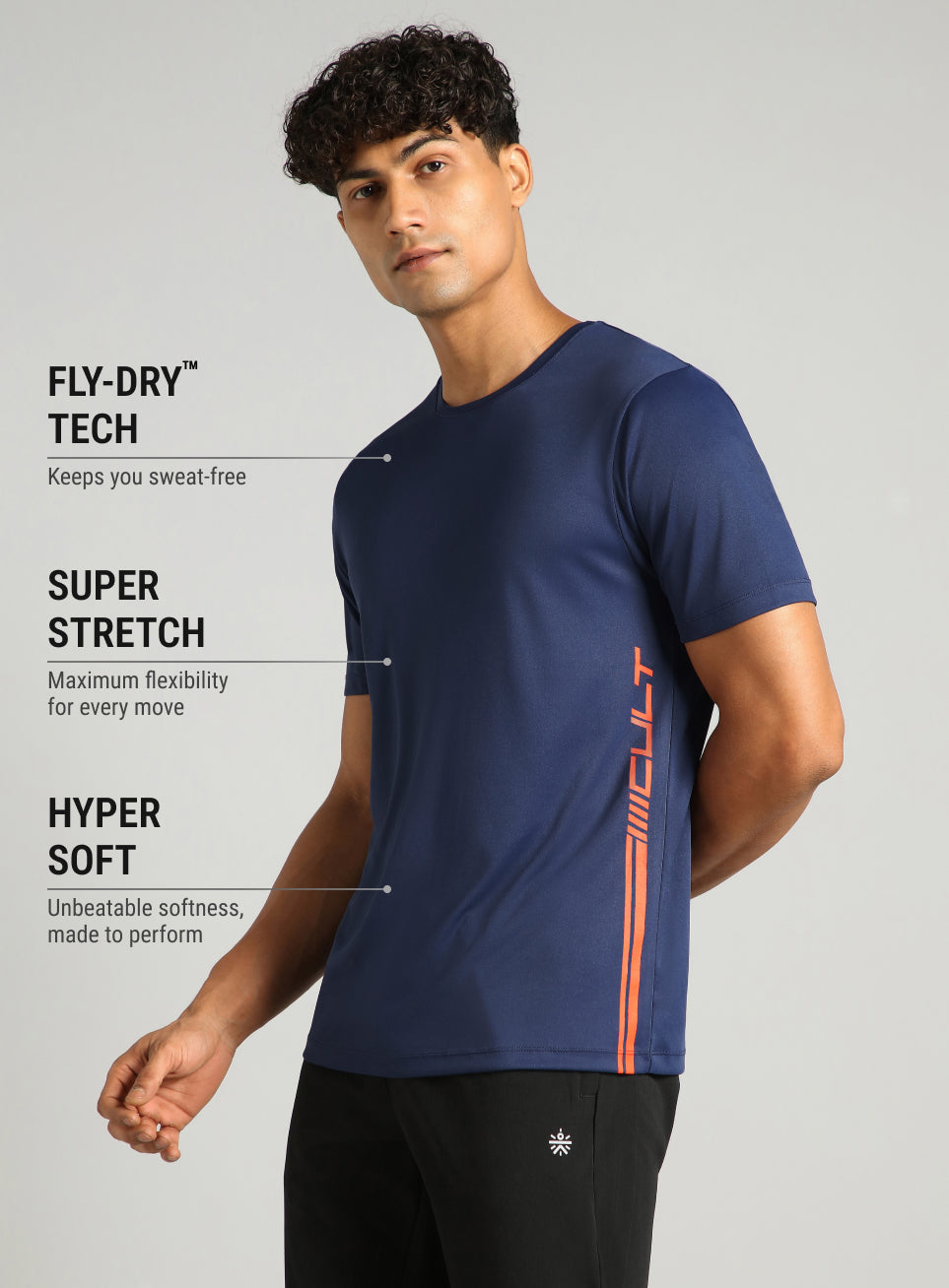 Men's Black Warm Up Training T-shirt