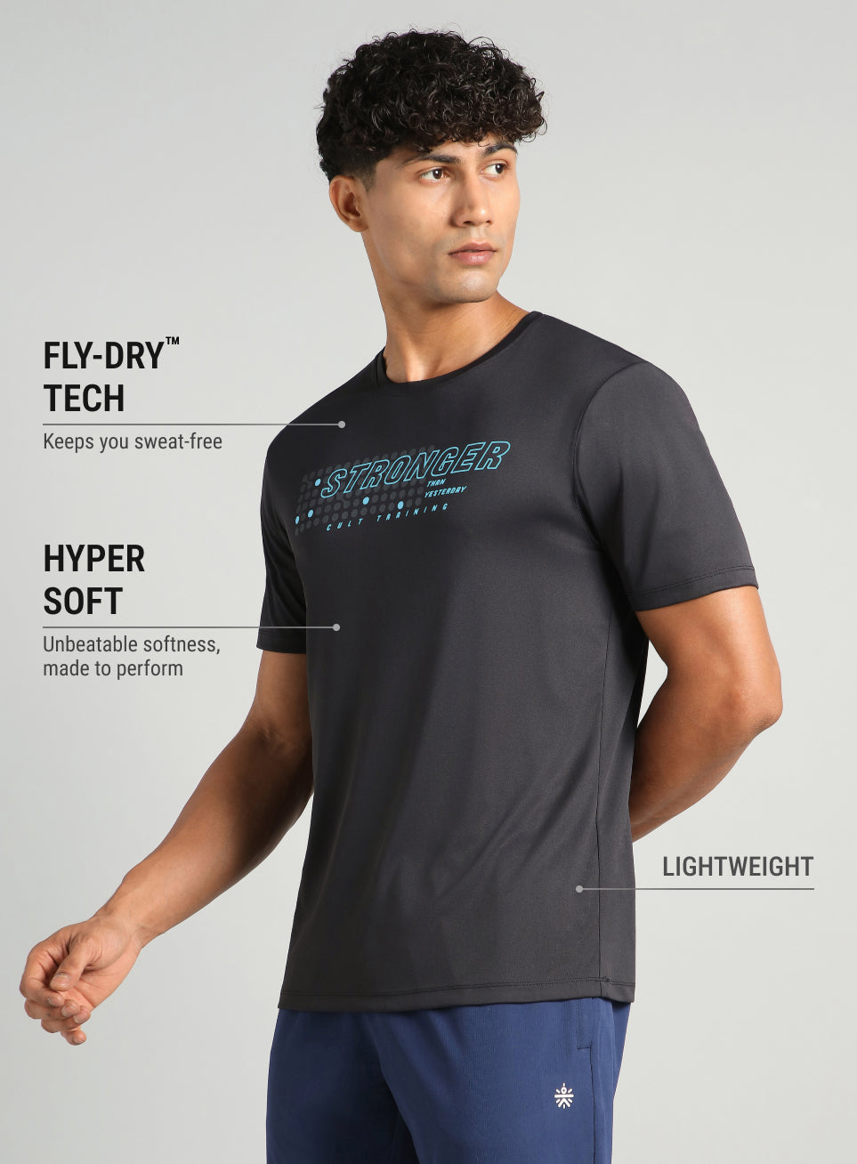 Men's Black Train Stronger T-shirt