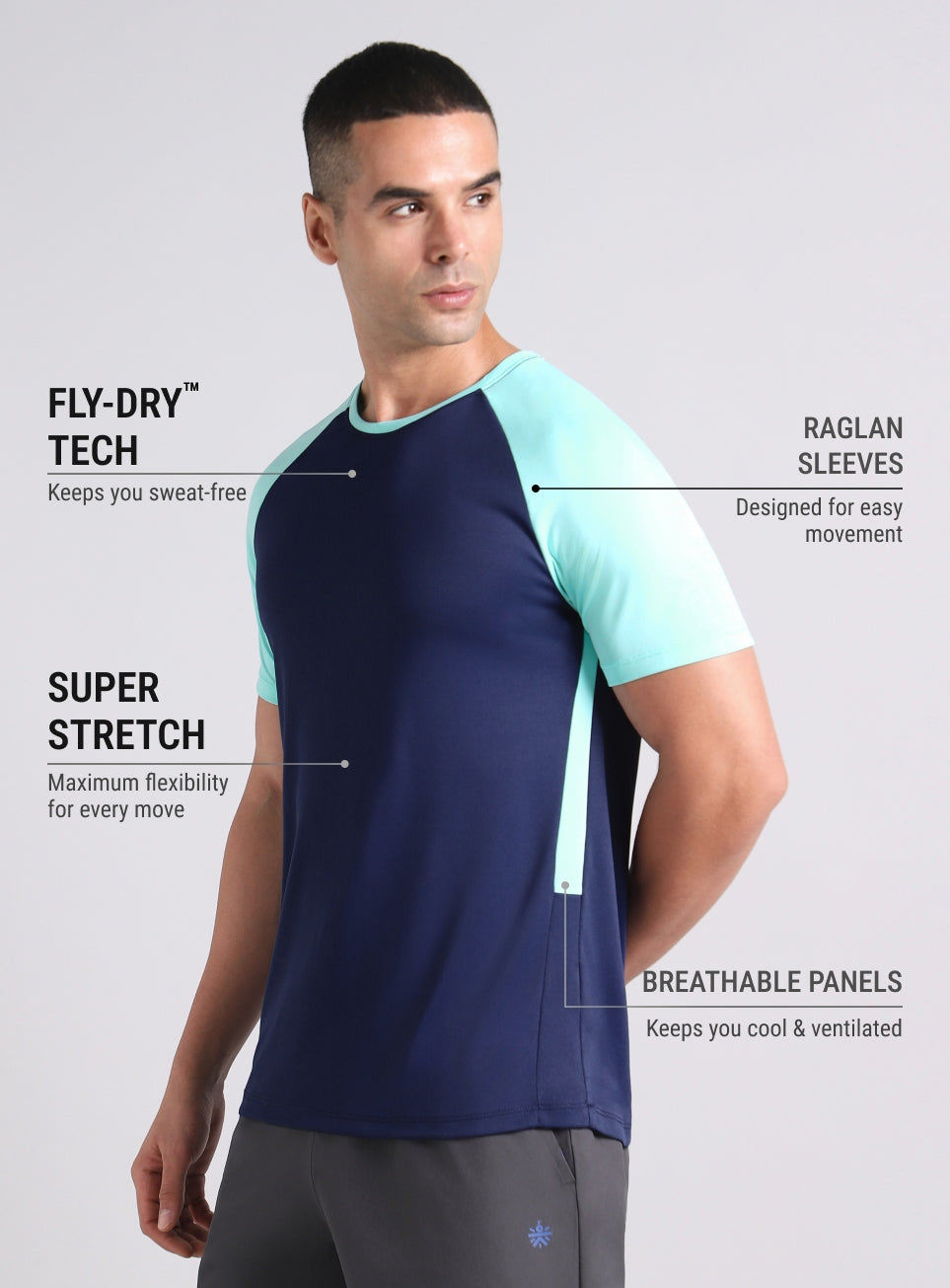 Men's Navy Power Up Training T-shirt