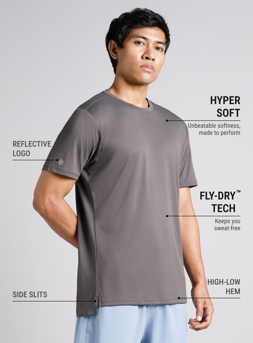 Men's Runner's Dark Grey Essential T-shirt