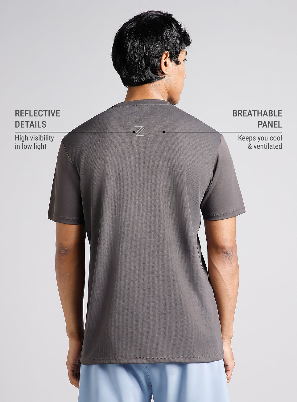Men's Runner's Dark Grey Essential T-shirt
