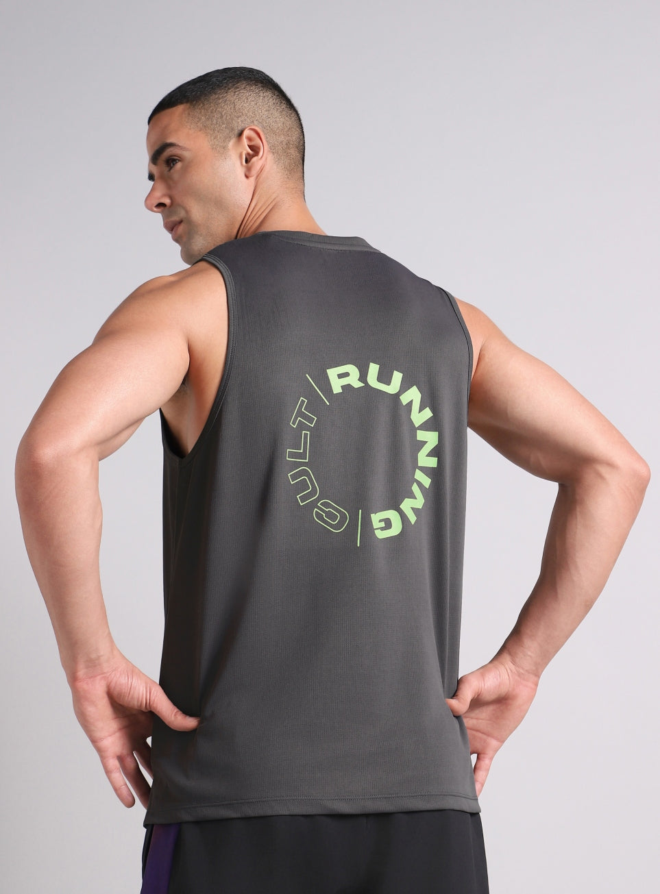 Men's Dark Grey Running Pro Tank
