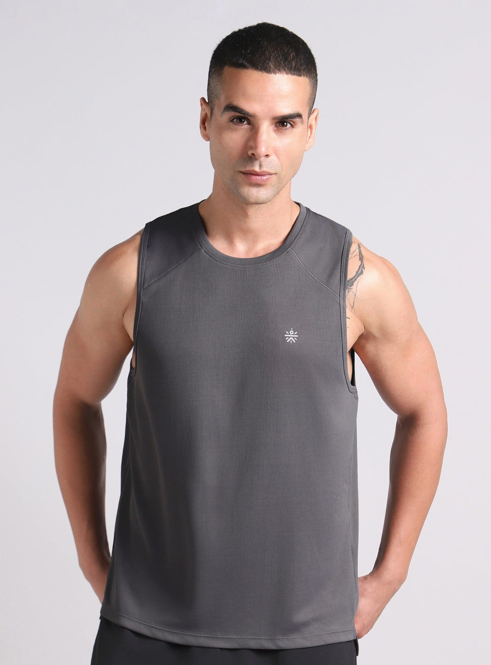 Men's Dark Grey Running Pro Tank