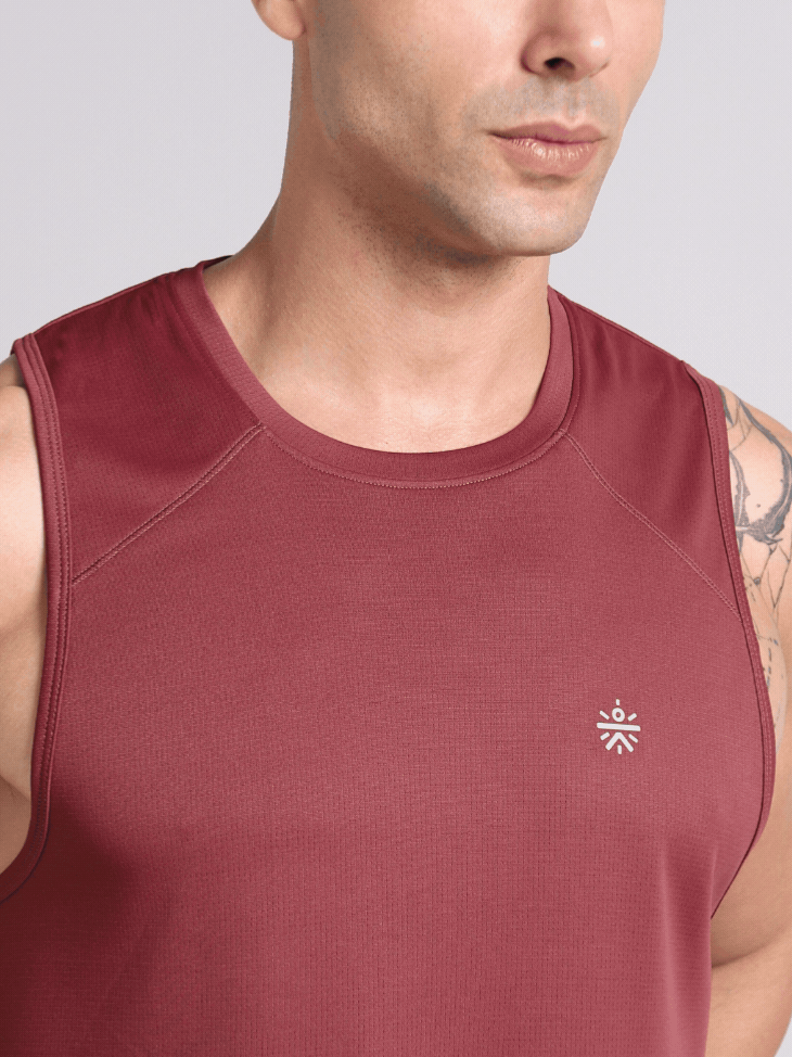 Men's Maroon Running Pro Tank