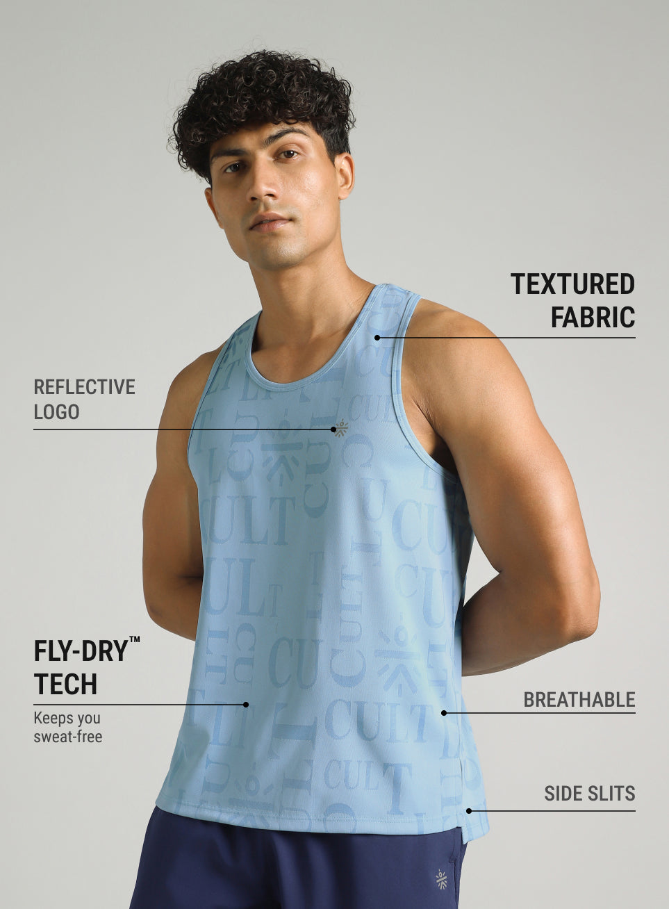 Men's Blue CULT ZERO Running Tank