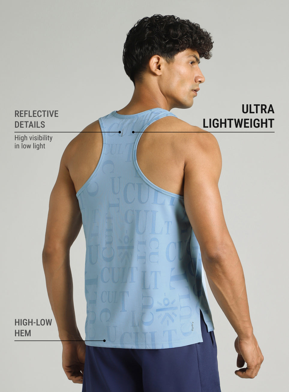 Men's Blue CULT ZERO Running Tank