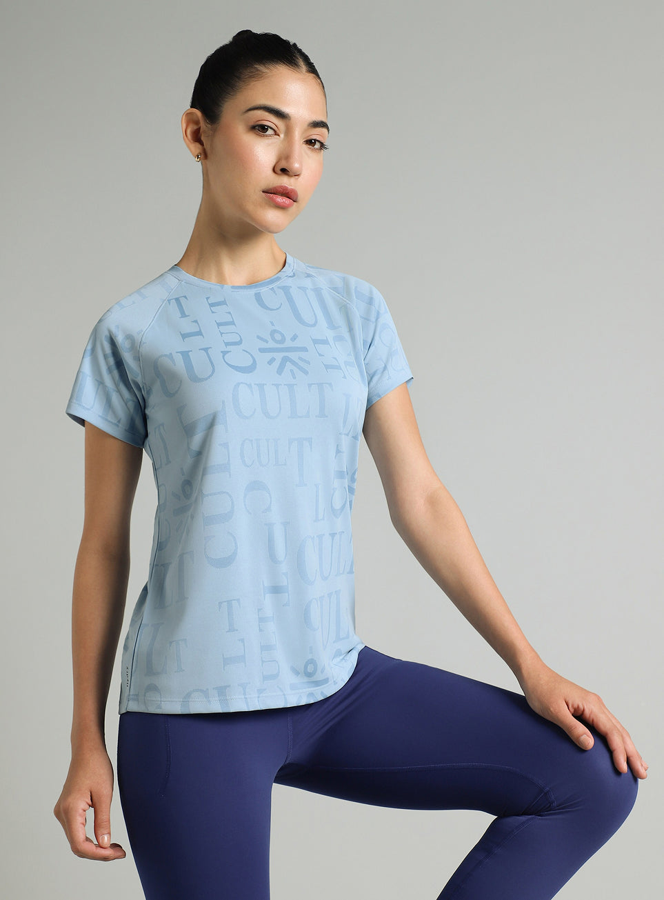 Women's Blue CULT ZERO Knit Tech Running T-shirt