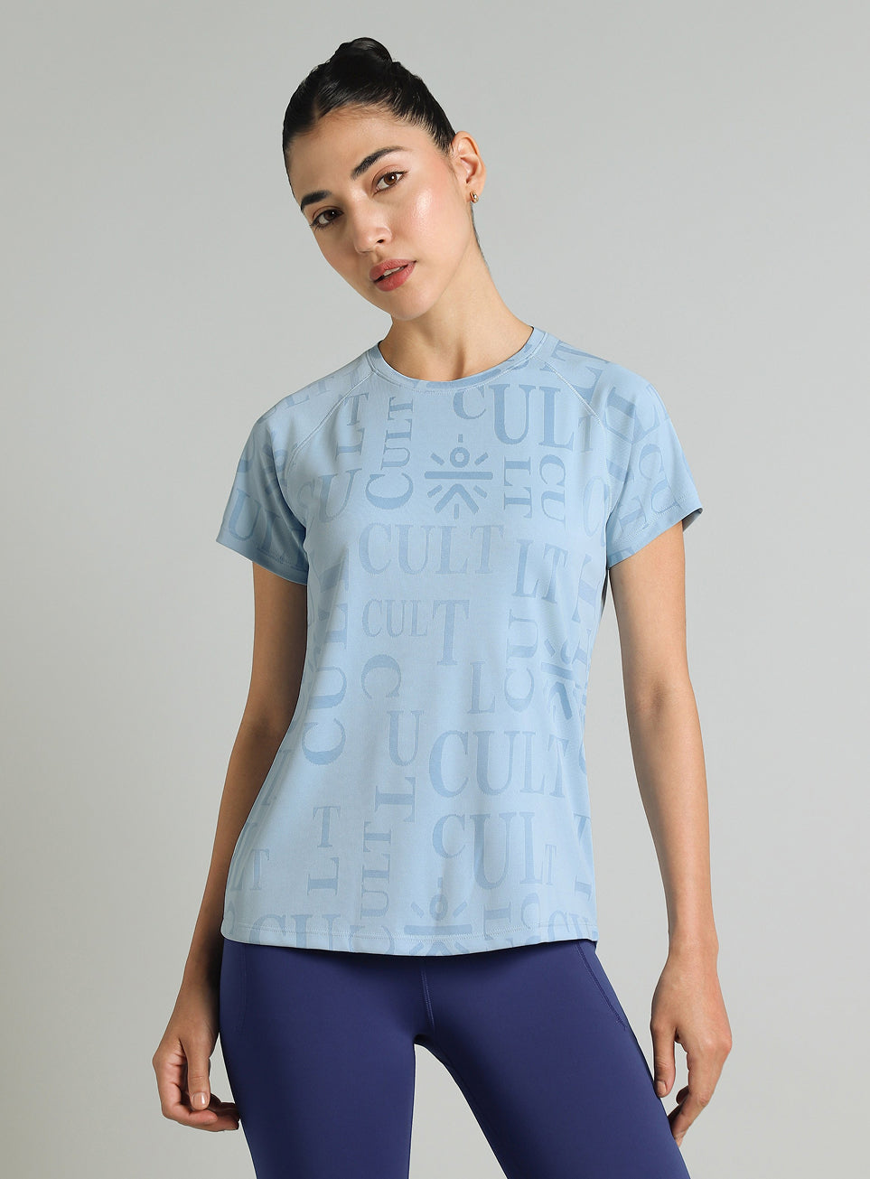 Women's Blue CULT ZERO Knit Tech Running T-shirt