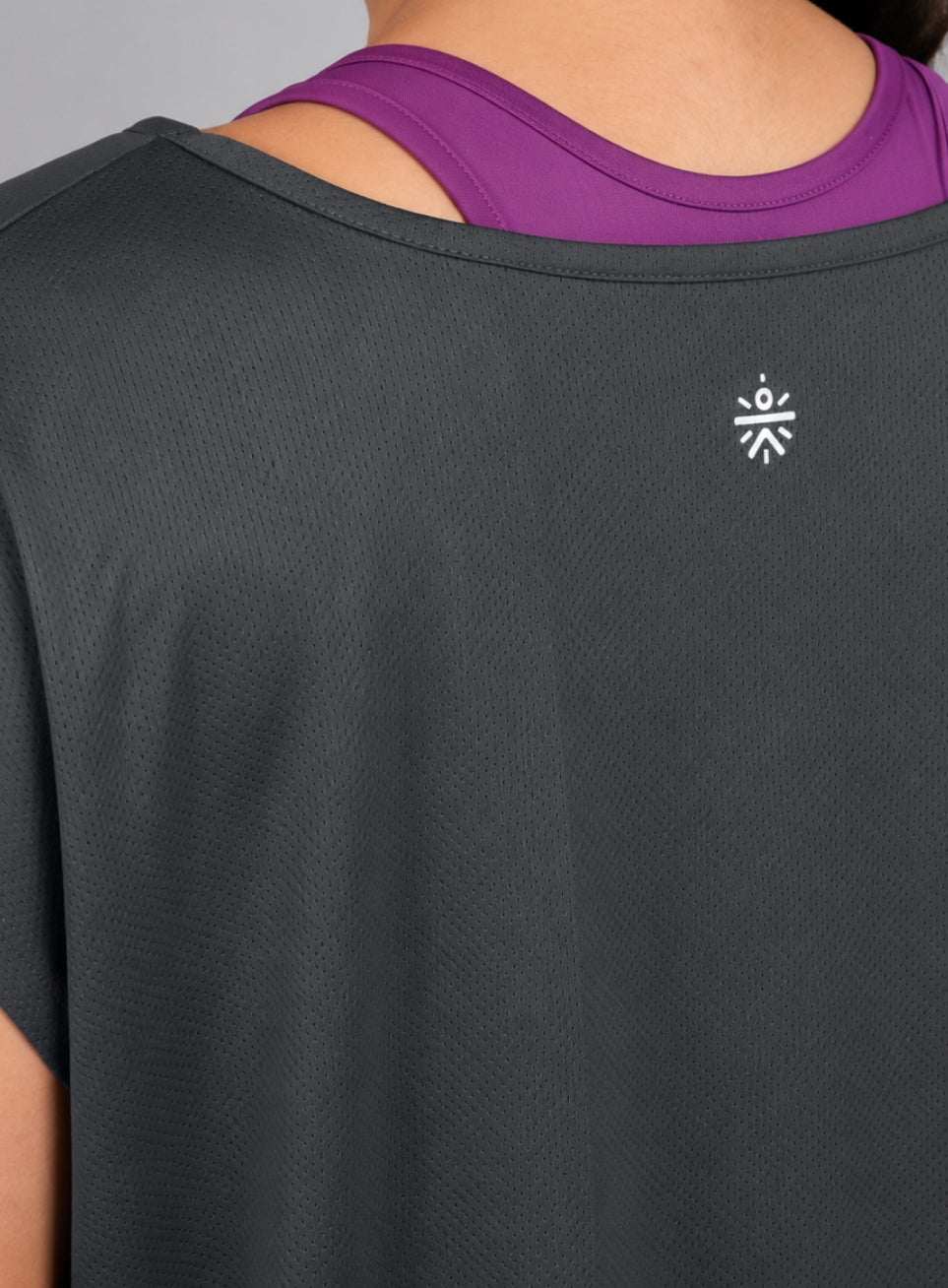 Women's Dark Grey Tank Layered Training Plus Size T-shirt