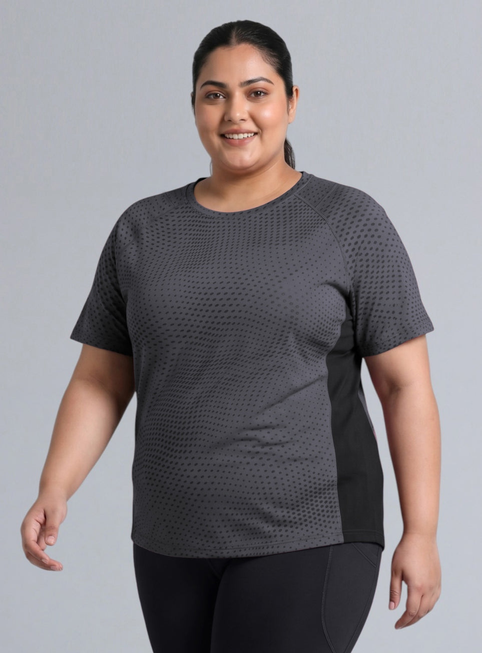 Women's Grey Dynamic Move Training Plus size T-shirt