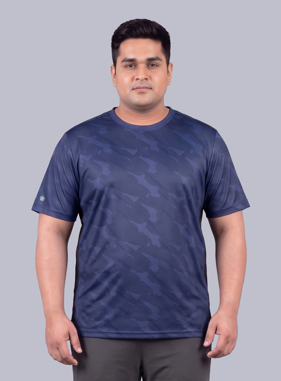 Men's Navy Urban Camo Running Plus Size T-shirt