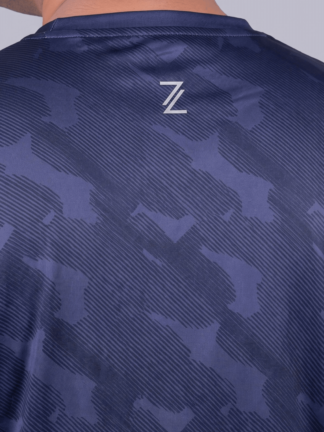 Men's Navy Urban Camo Running Plus Size T-shirt