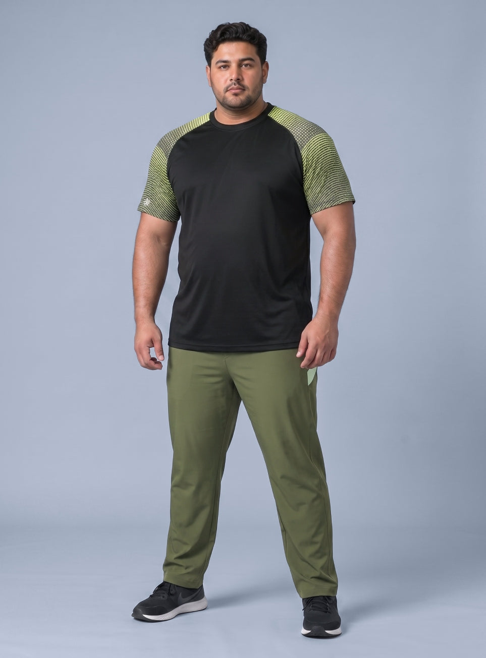 Men's Black Pop Up Training Essential Plus Size T-shirt