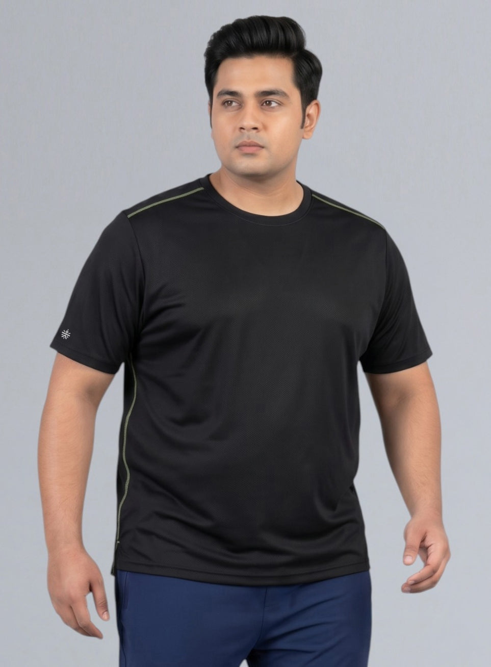 Men's Black Training Essential Plus Size T-shirt