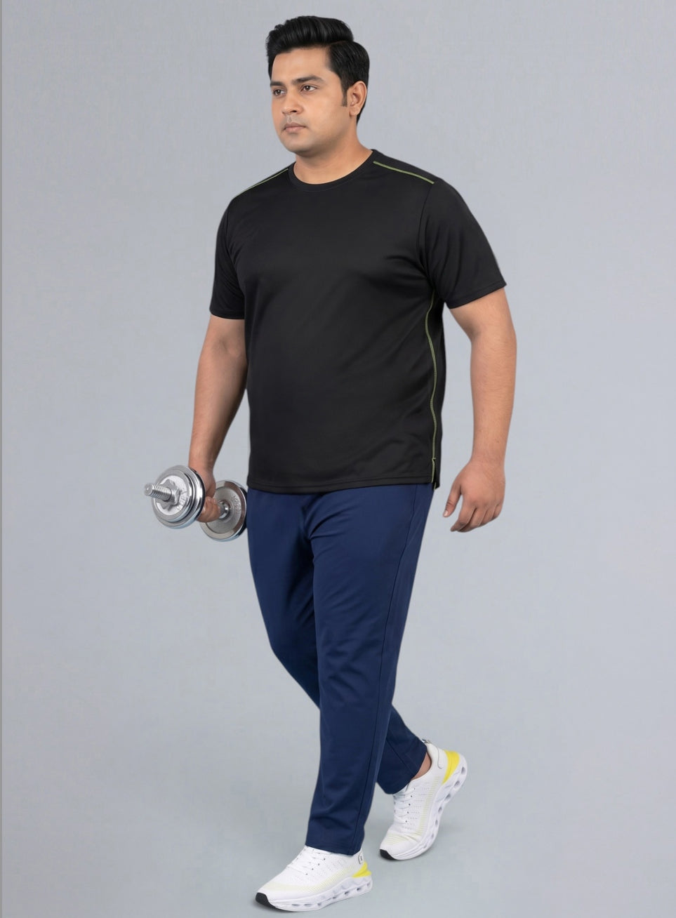 Men's Black Training Essential Plus Size T-shirt