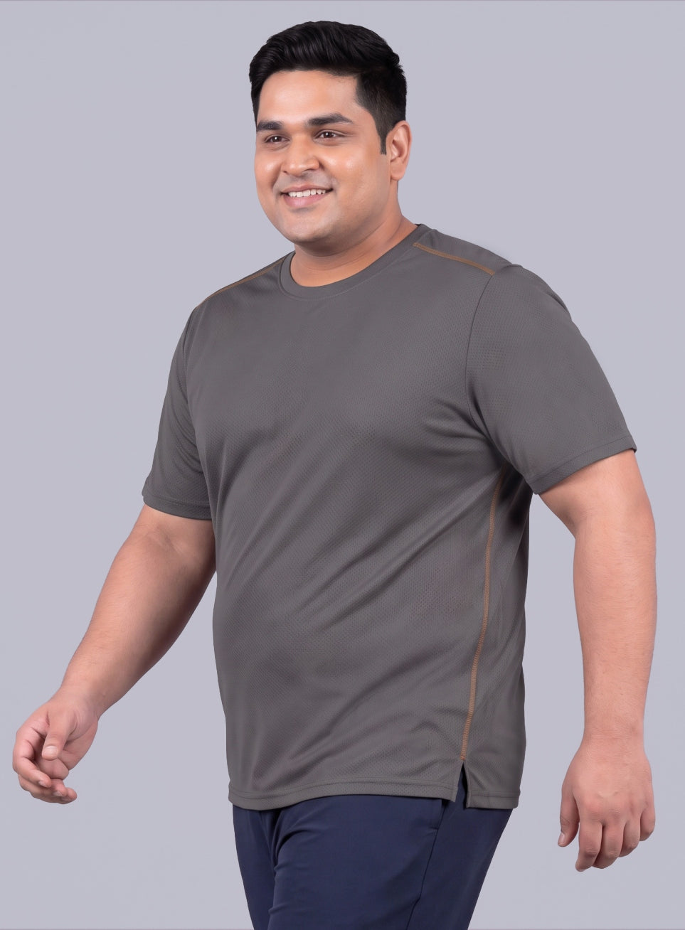 Men's Grey Training Essential Plus Size T-shirt