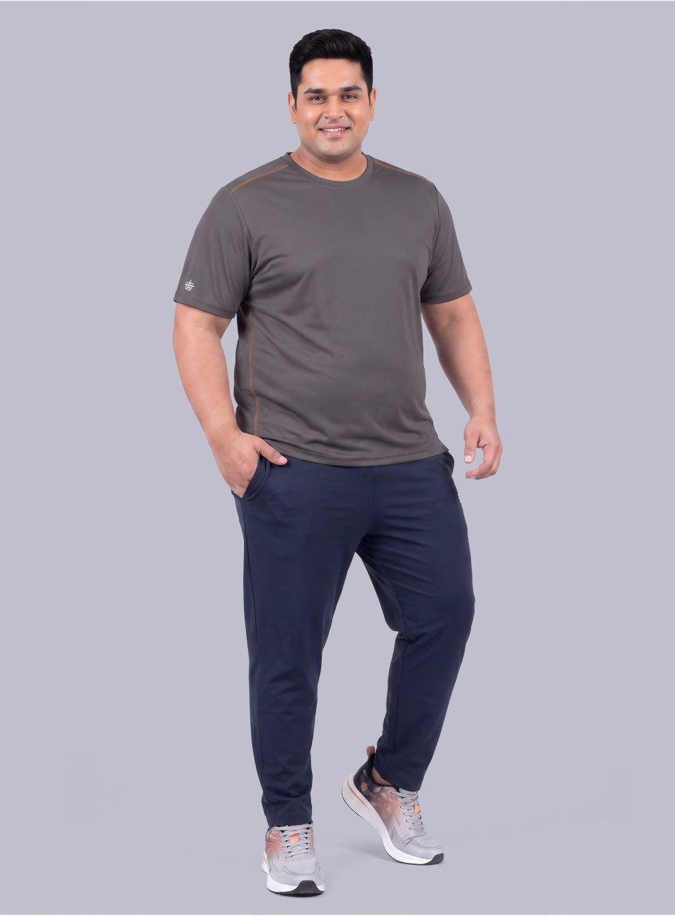 Men's Grey Training Essential Plus Size T-shirt