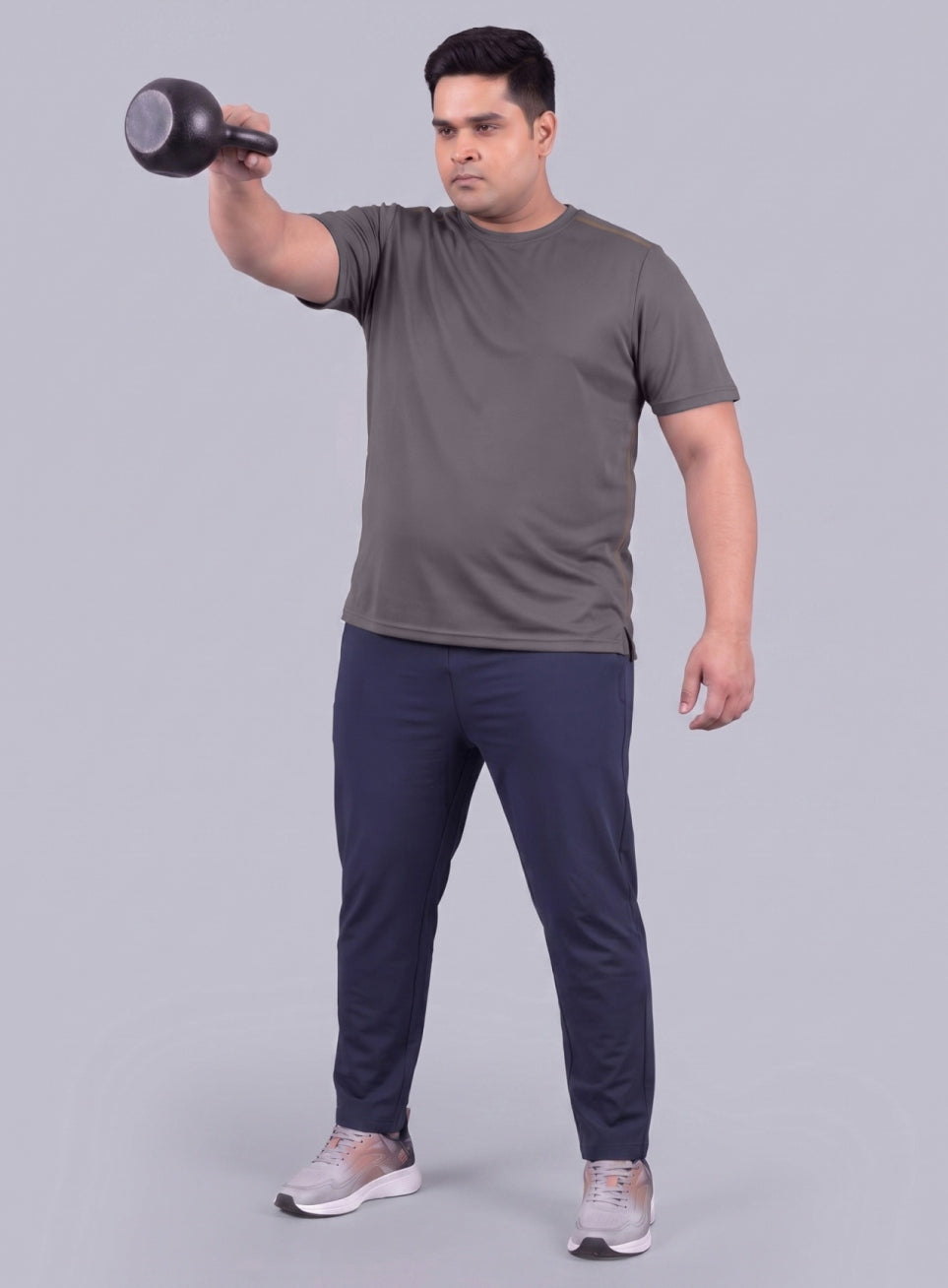 Men's Grey Training Essential Plus Size T-shirt