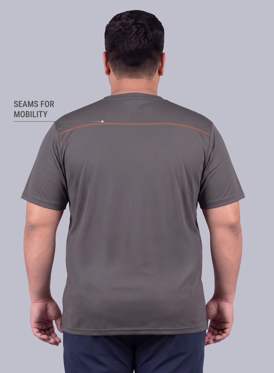Men's Grey Training Essential Plus Size T-shirt