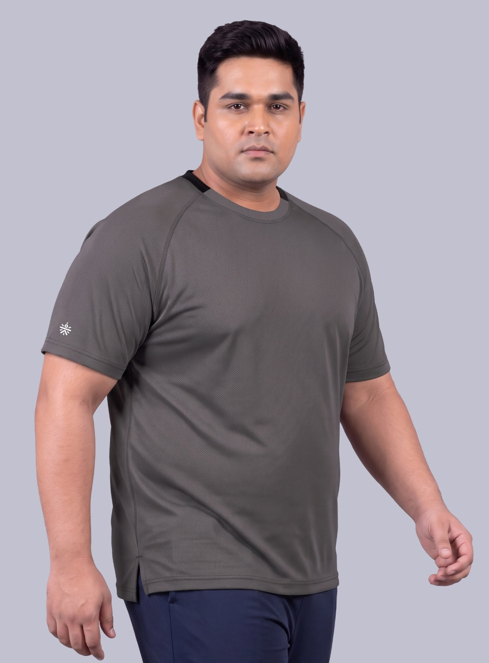 Men's Grey Ultra Runner's Technical Knit Plus Size T-shirt