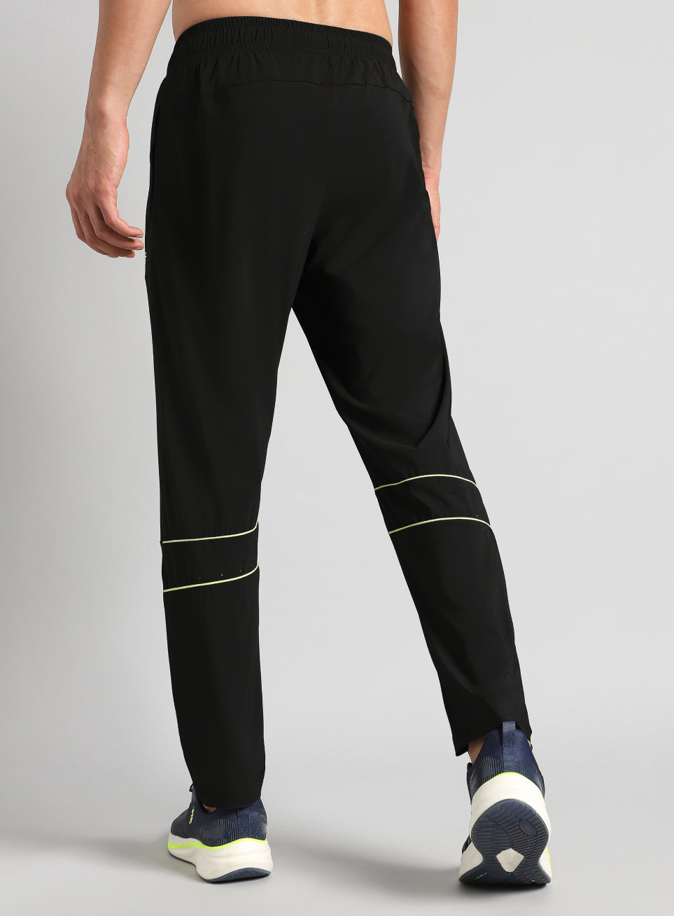 Men's Black Self Stripe Tech Training Trackpants