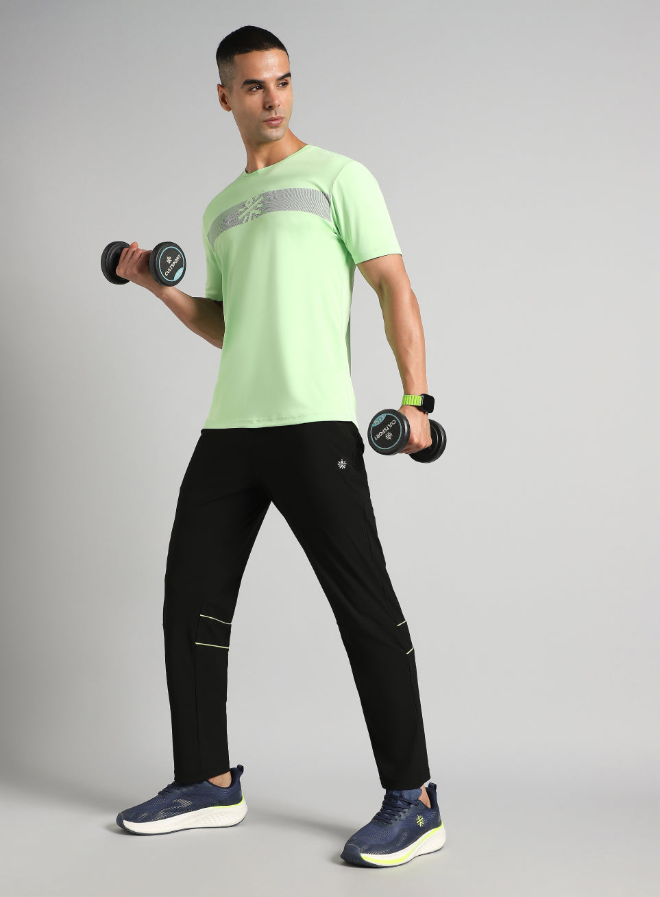 Men's Black Self Stripe Tech Training Trackpants