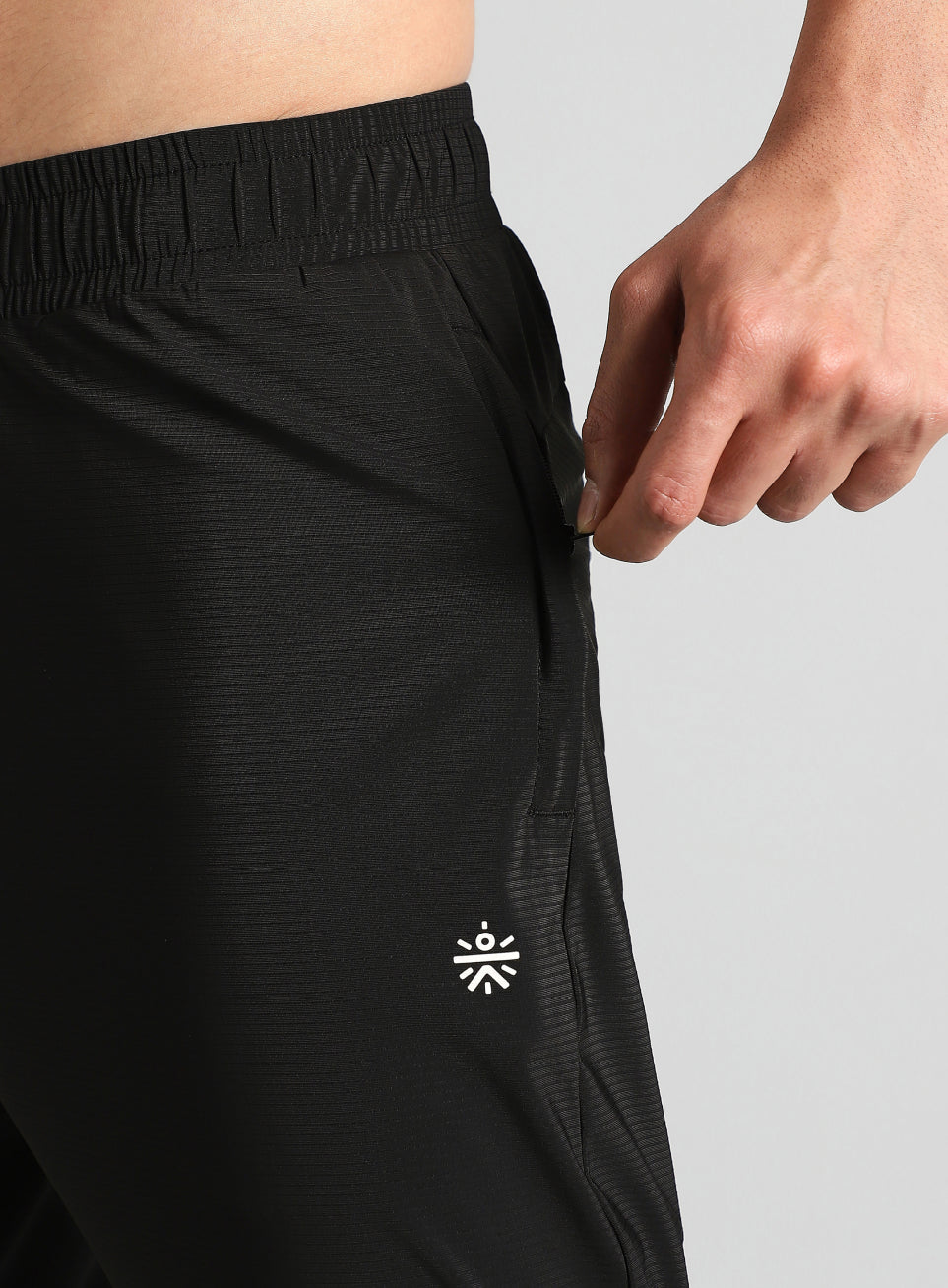 Men's Black Self Stripe Tech Training Trackpants