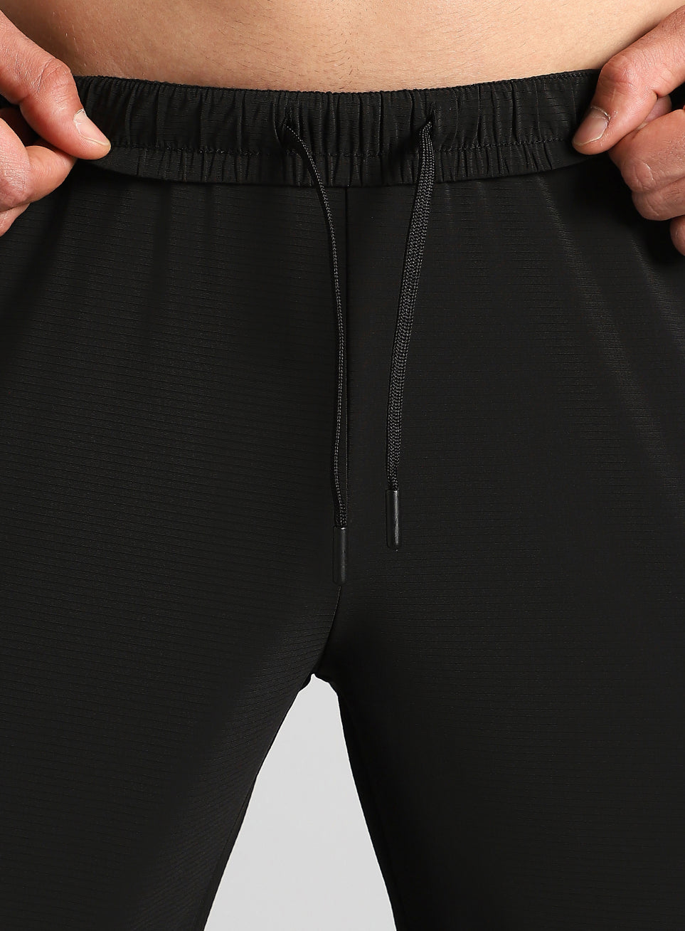Men's Black Self Stripe Tech Training Trackpants