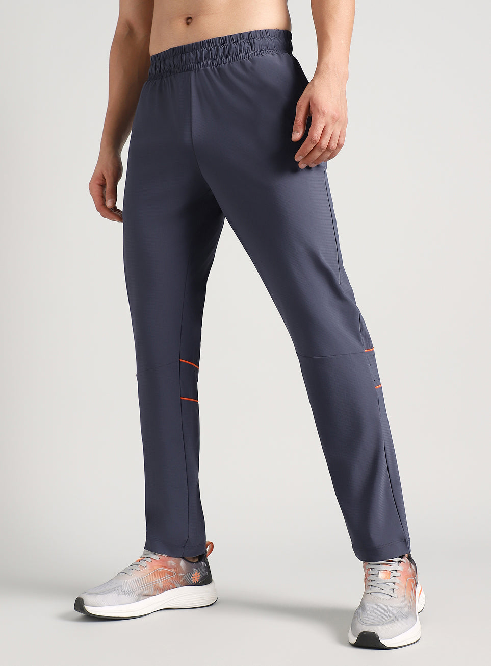 Men's Dark Grey Self Stripe Tech Training Trackpants