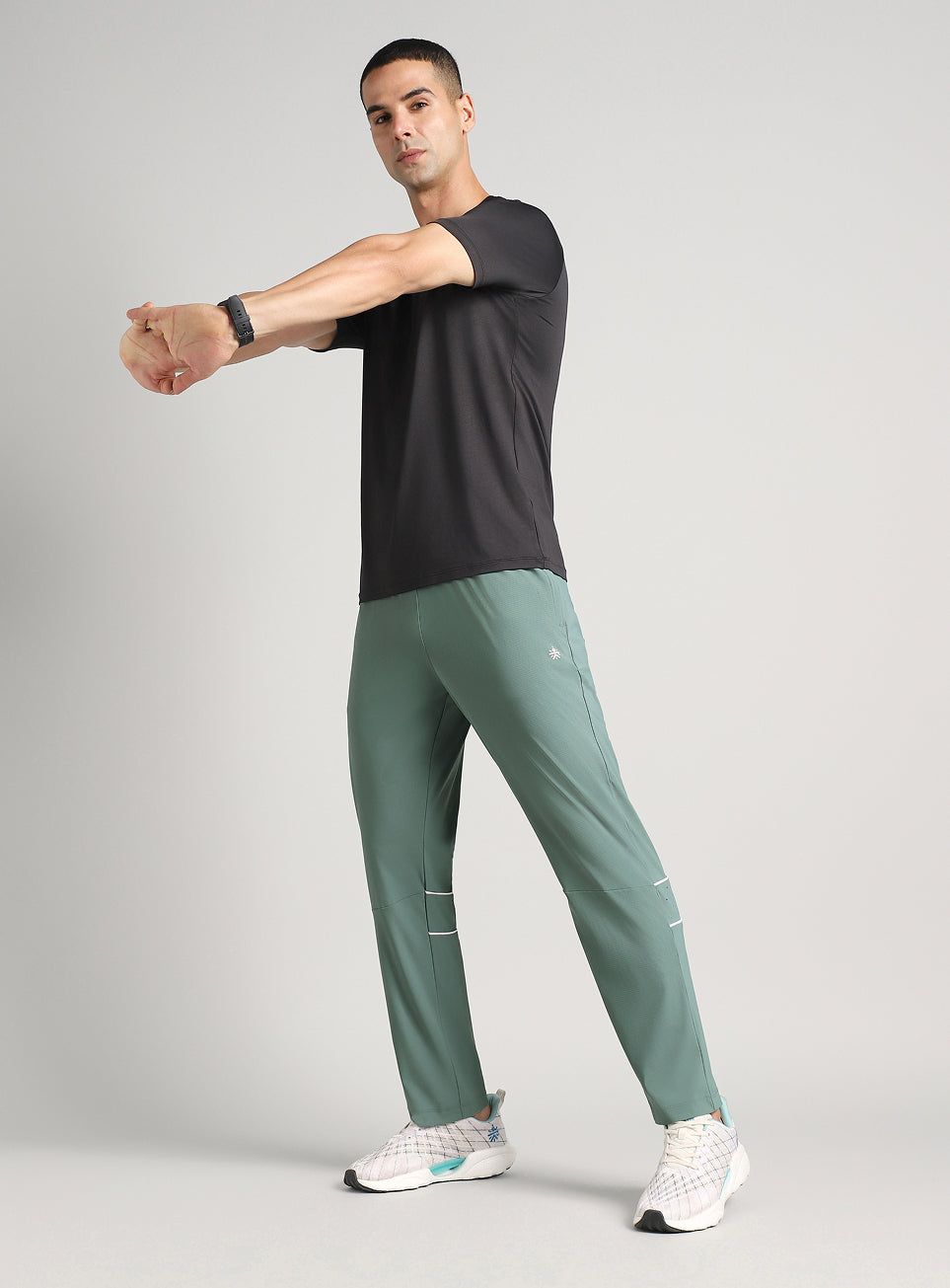 Men's Blue Self Stripe Tech Training Trackpants