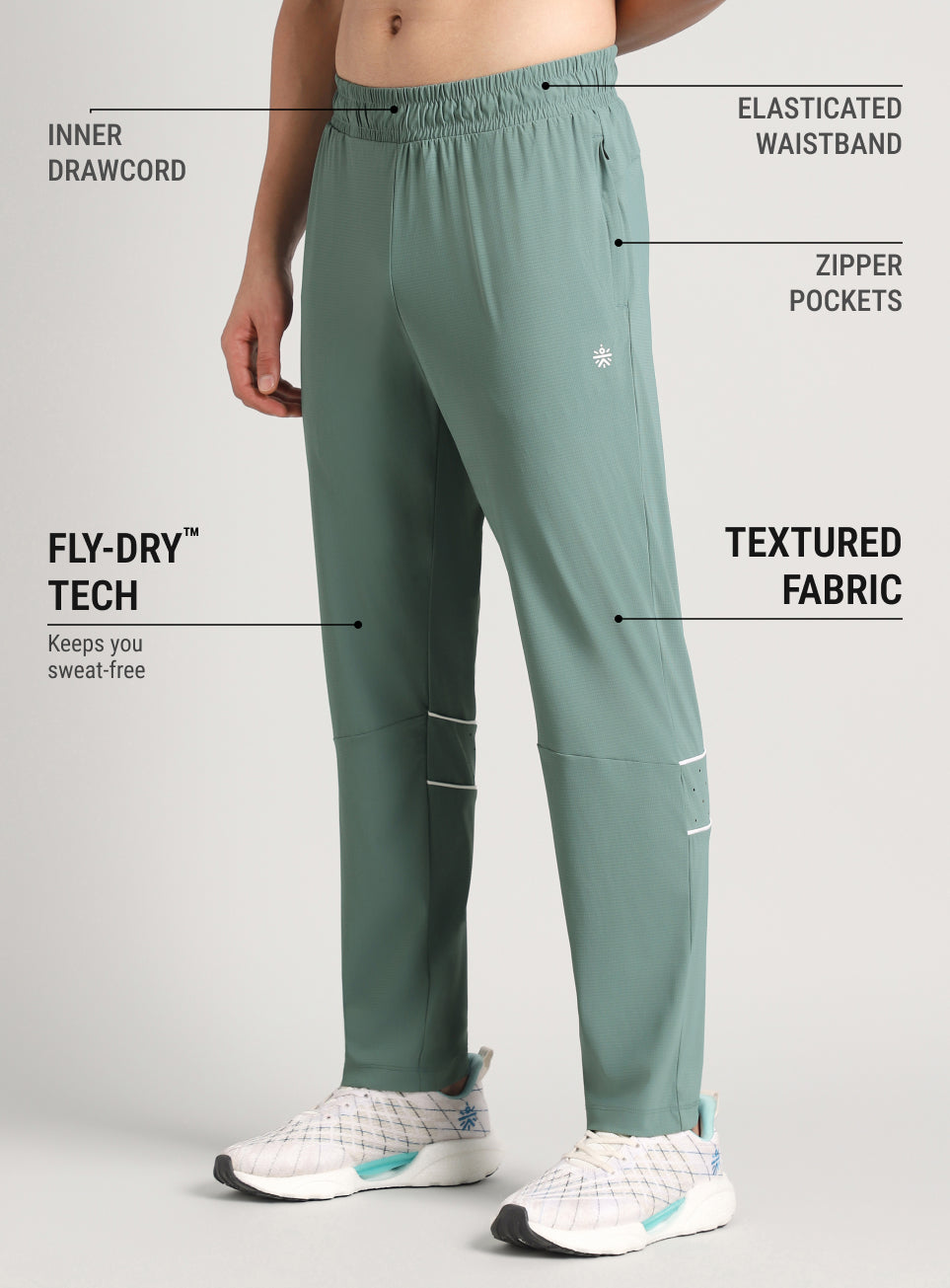 Men's Blue Self Stripe Tech Training Trackpants