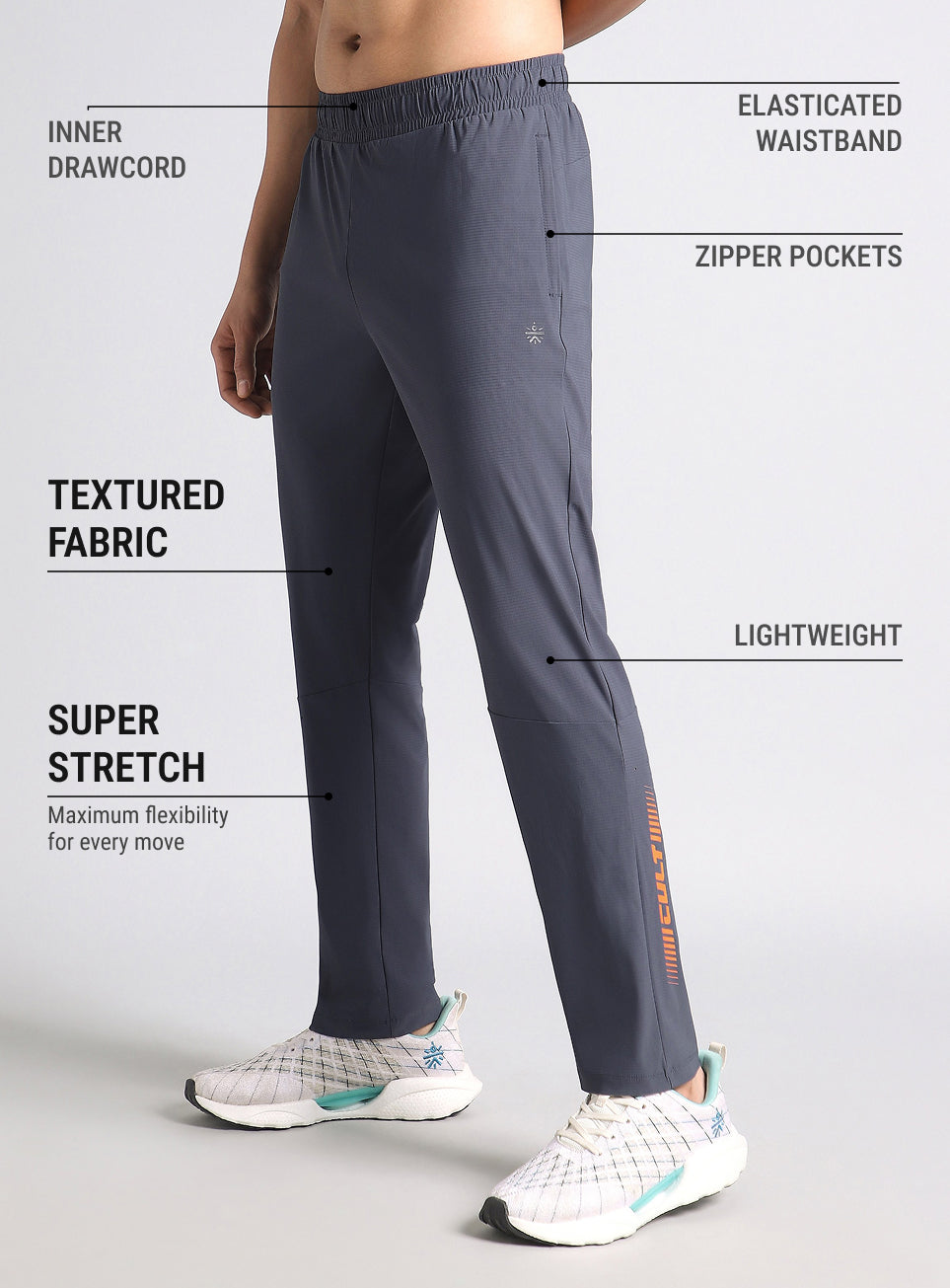Men's Dark Grey Cult Performance Training Trackpants