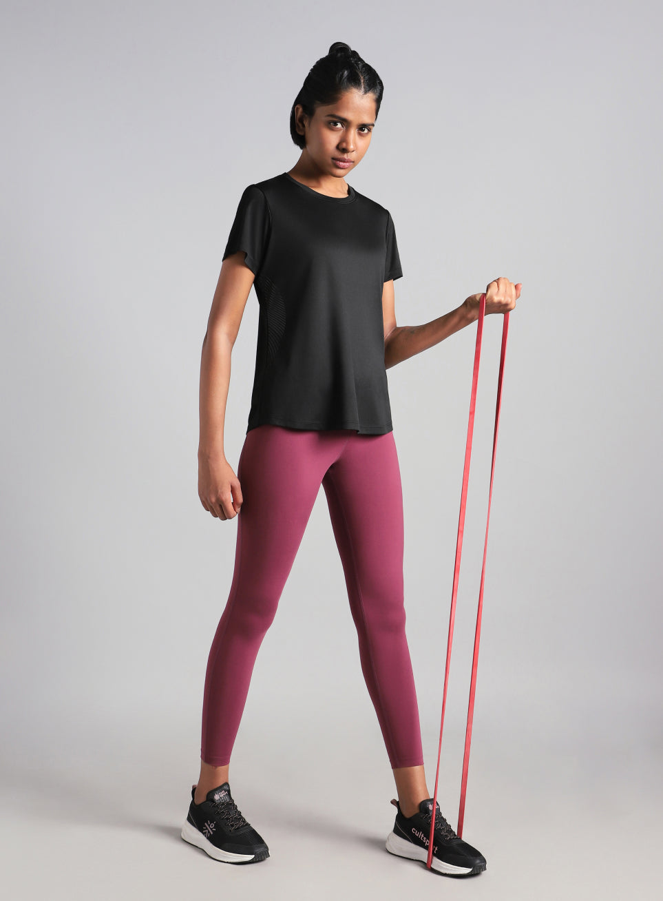 Women's Black Contour Print T-shirt