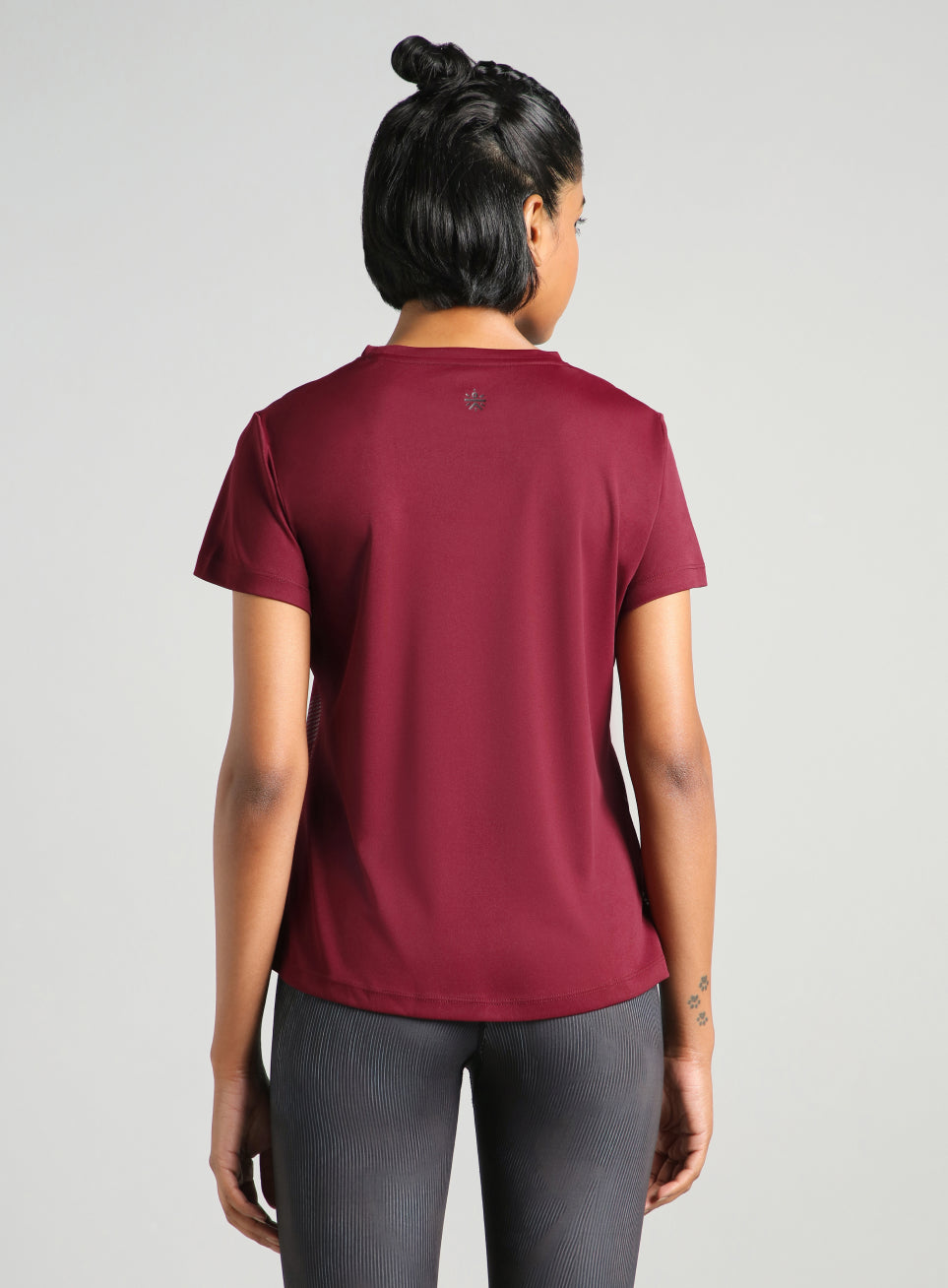 Women's Maroon Contour Print T-shirt