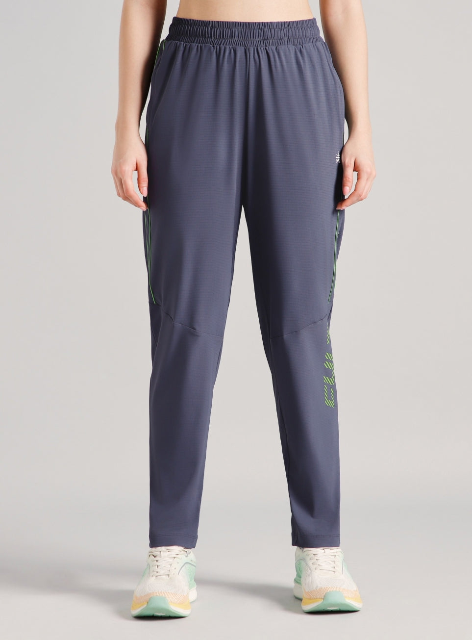 Women's Grey Power Pop Training Trackpants